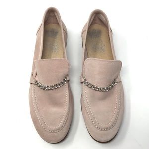 Pink Suede Flat Shoes Loafers